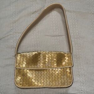 Gold Sequin Shoulder Bag
